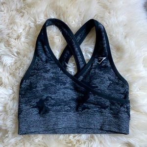 Gymshark black/gray camo sports bra - SM
